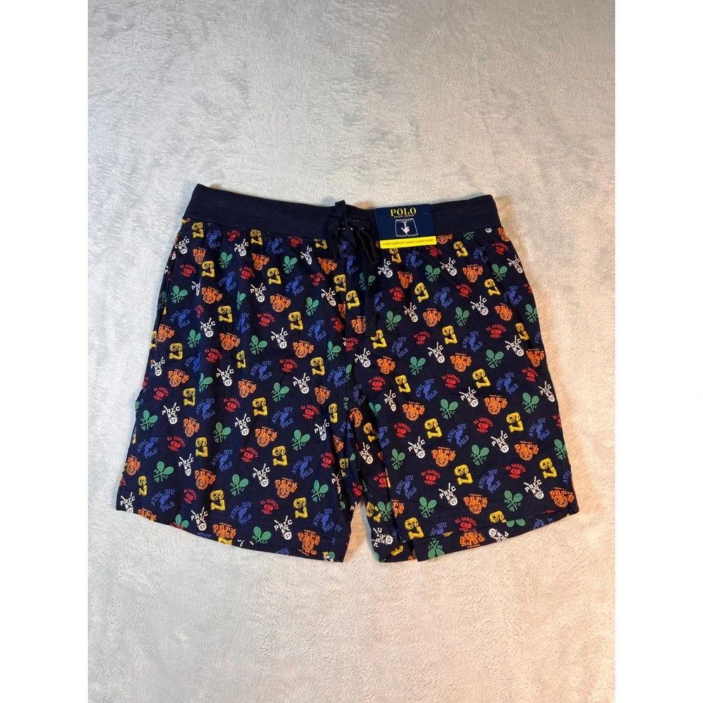 Polo Ralph Lauren All‎ Over Athletic Print Knit Sleep Shorts Men's Size Medium